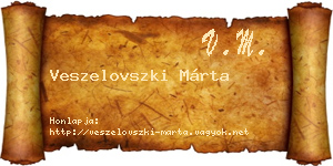 Veszelovszki Márta névjegykártya