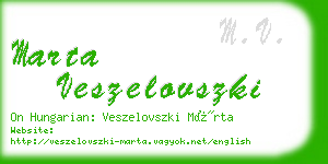 marta veszelovszki business card